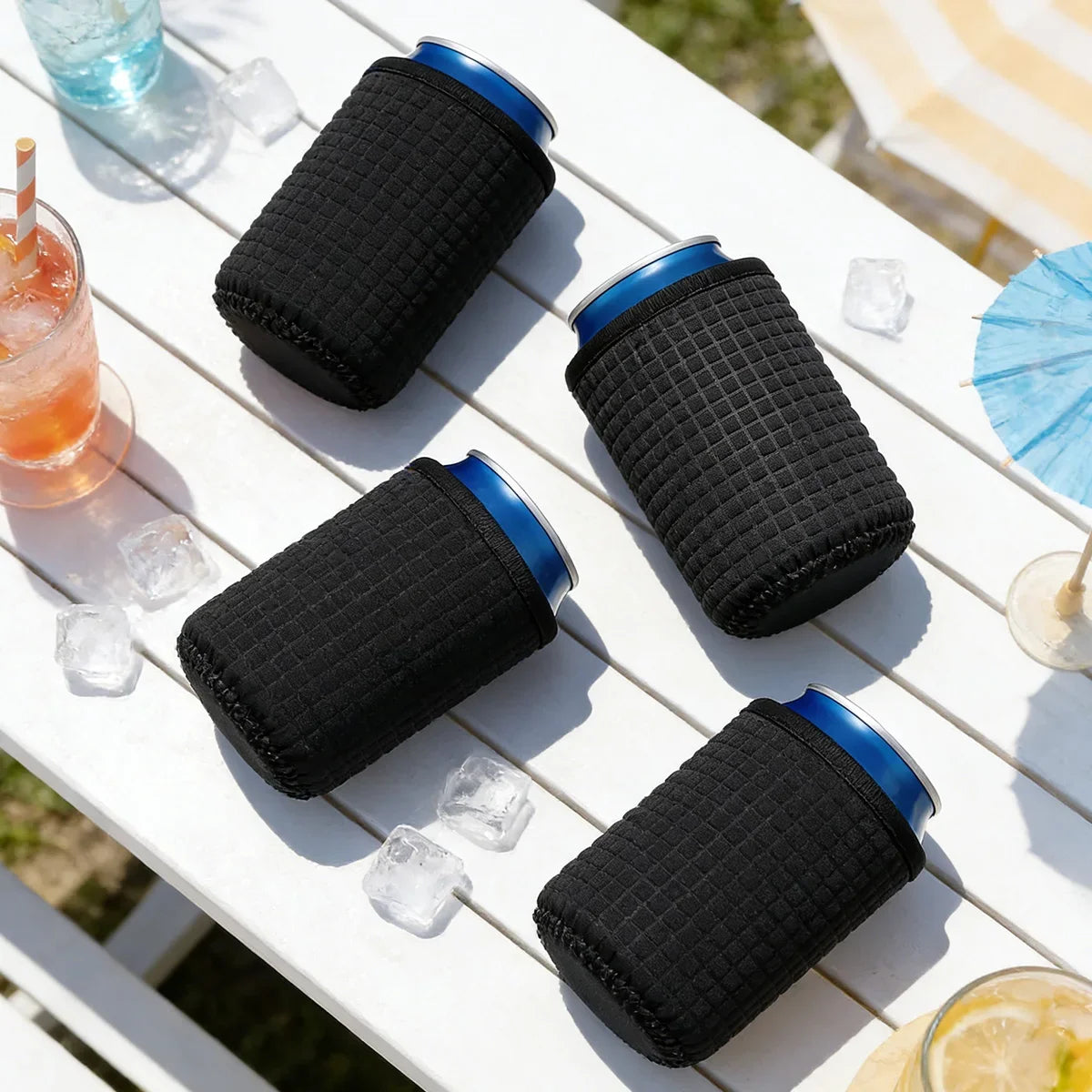 4 Pack 300ml/10oz Beer Bottle Insulator Sleeves, Insulated Reusable Cup Covers for Cans and Bottles, Drink Cooler Sleeve Set Peaceful Pleasures Health and Wellness