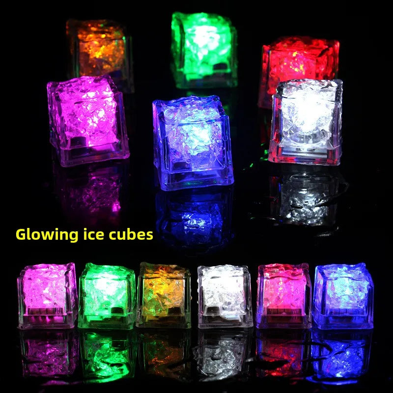 LED Glow Ice Cubes 12–48pcs | Flashing Light-Up Party Decor