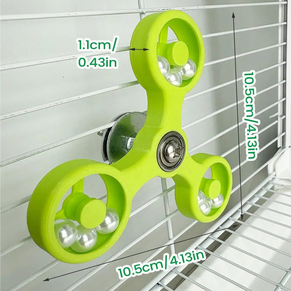 Interactive Rotating Spinner Wheel Bird Toy | Parrots & Parakeets Bird Cage Toy Peaceful Pleasures Health and Wellness Green