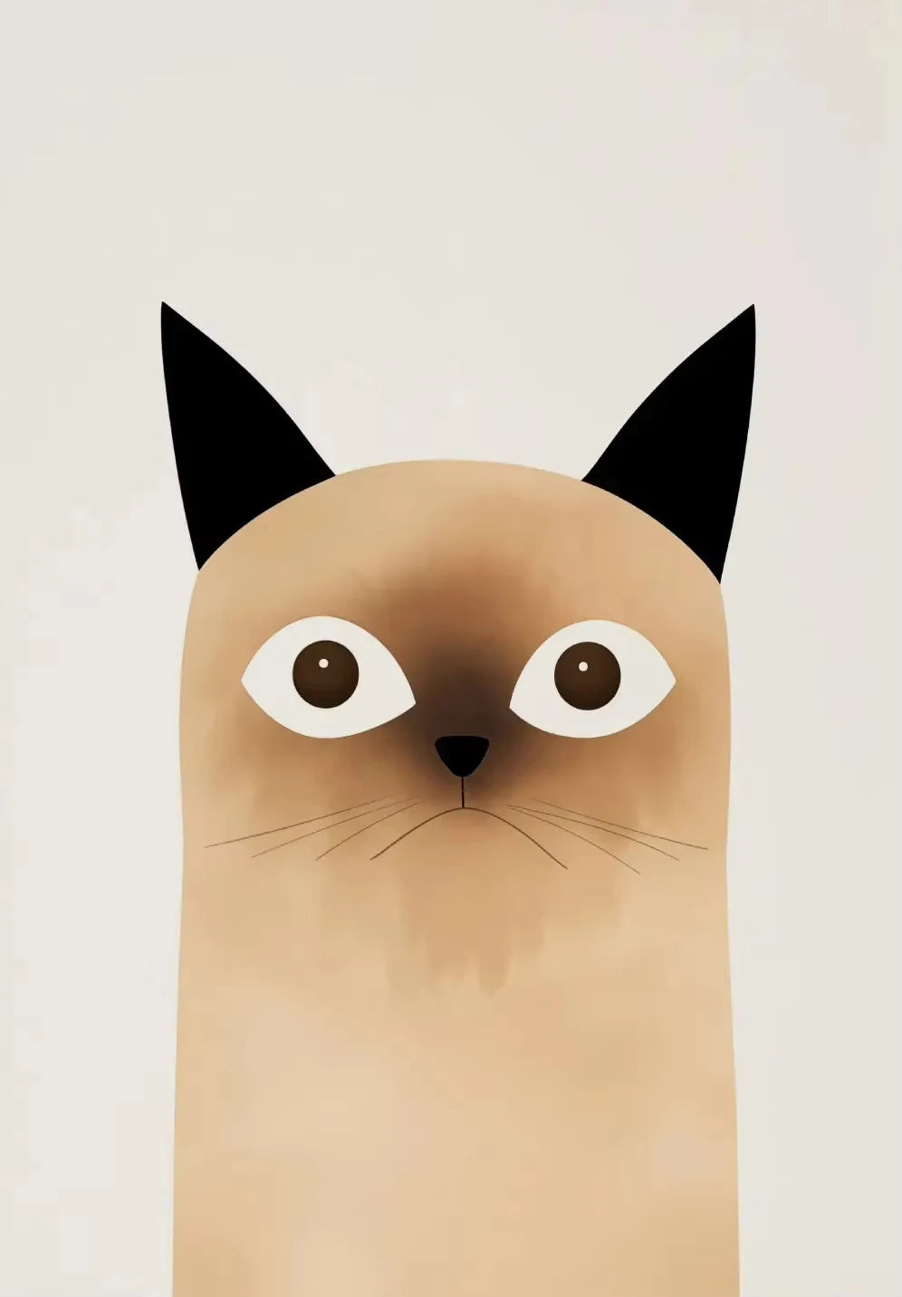 Minimalist Cute Cat Art Poster Modern Cartoon Animal Canvas Painting Printing Home Bedroom Living Room Kids Room Decoration Peaceful Pleasures Health and Wellness