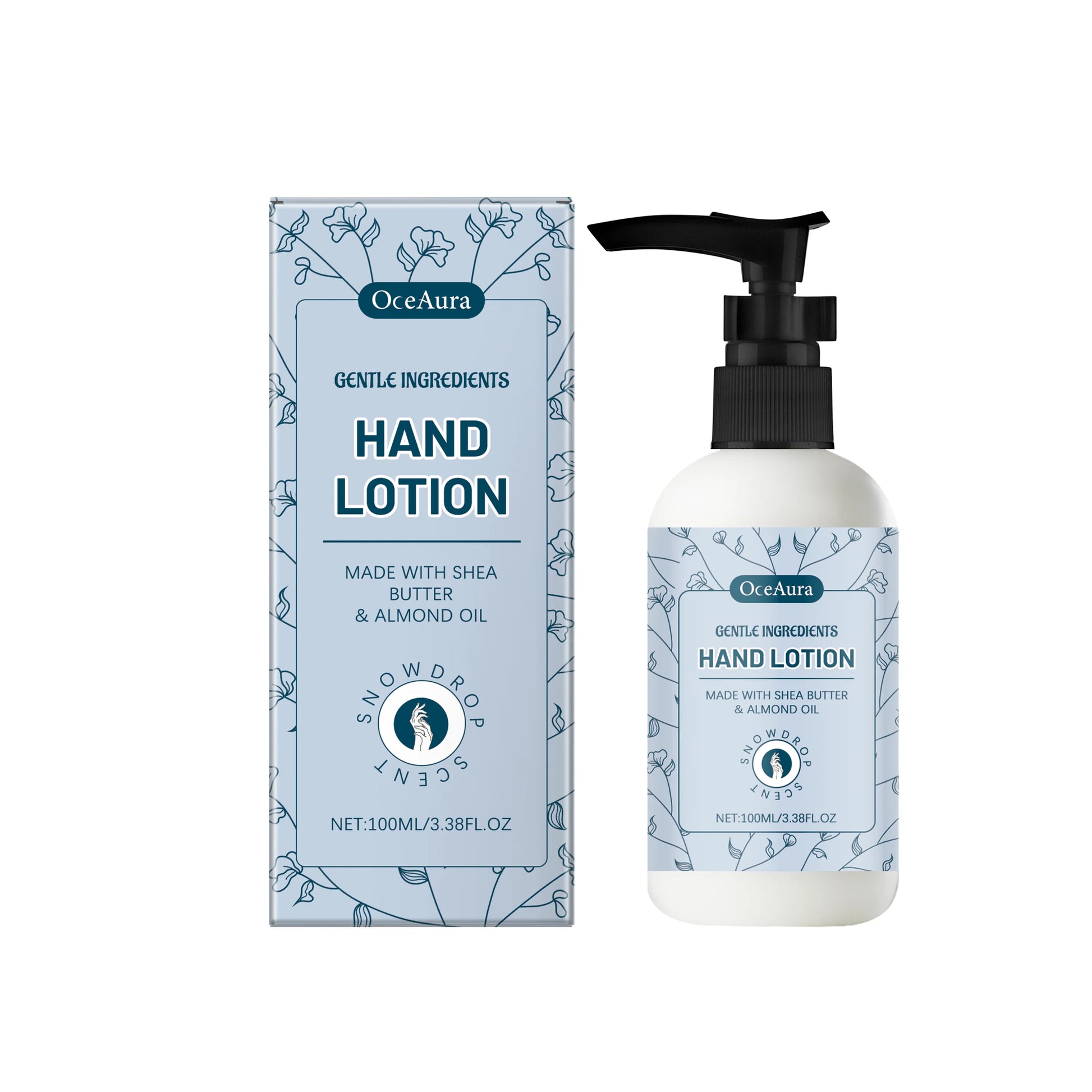 Shea Butter Hand Lotion Moisturizing Nourishing Fade Fine Lines Soft Smooth Skin Non Greasy Fast Absorbing for Dry Cracked Hands Peaceful Pleasures Health and Wellness 100ml Boxed