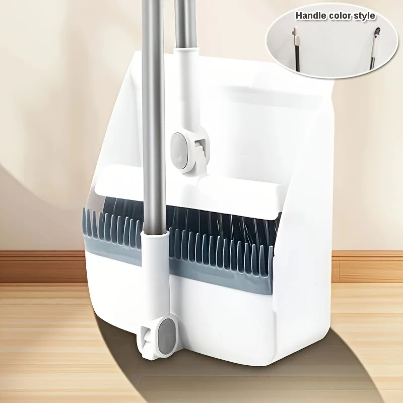 180° Rotary Broom & Dustpan Set | Long Handle, Hair Comb