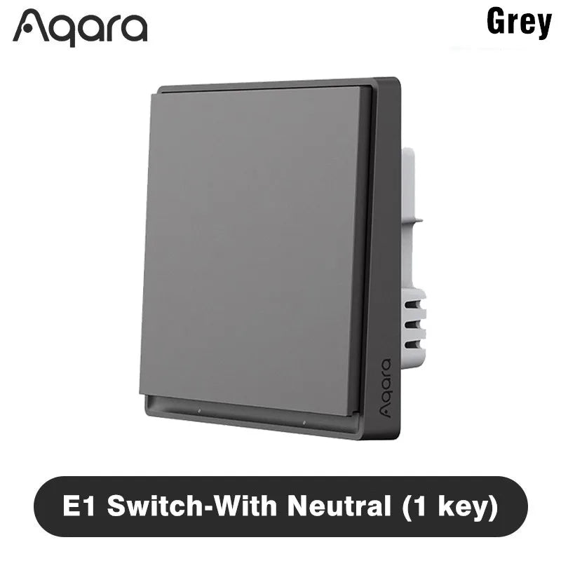 Aqara E1 Smart Wall Switch Zigbee 3.0 Wireless Key Light Switch Fire Wire With/No Neutral For Xiaomi Home Homekt APP Peaceful Pleasures Health and Wellness Grey With Neutral 1k China Mainland