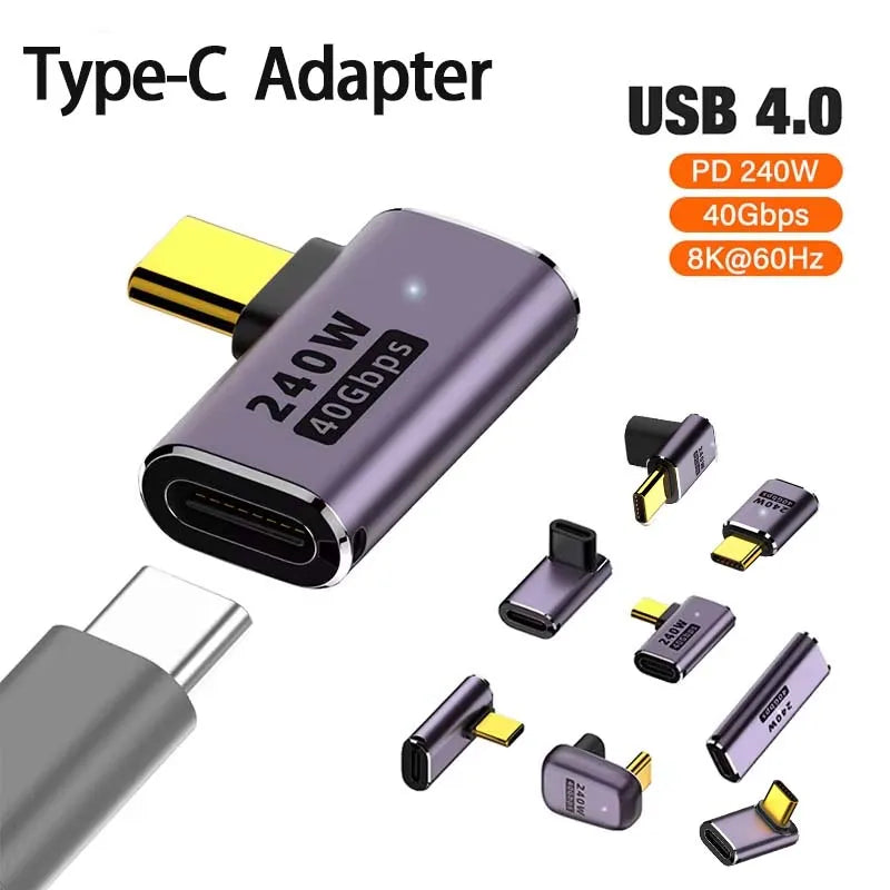 USB-C OTG Adapter 240W 40Gbps 8K 60Hz – 90/180° Elbow Peaceful Pleasures Health and Wellness