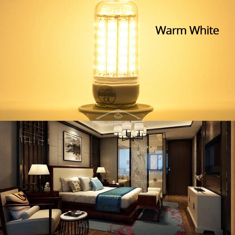 HVIERO E27 LED Corn Bulb 72-LED 5730SMD 360° Warm White 220V