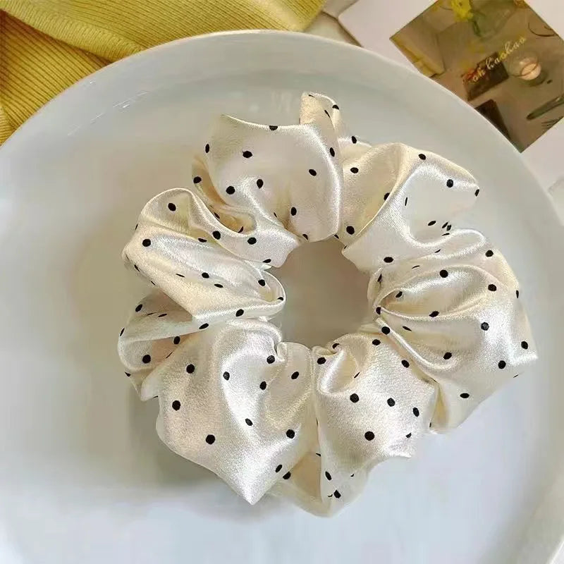 Elegant Dot Scrunchies – Elastic Hair Ties for Women & Girls