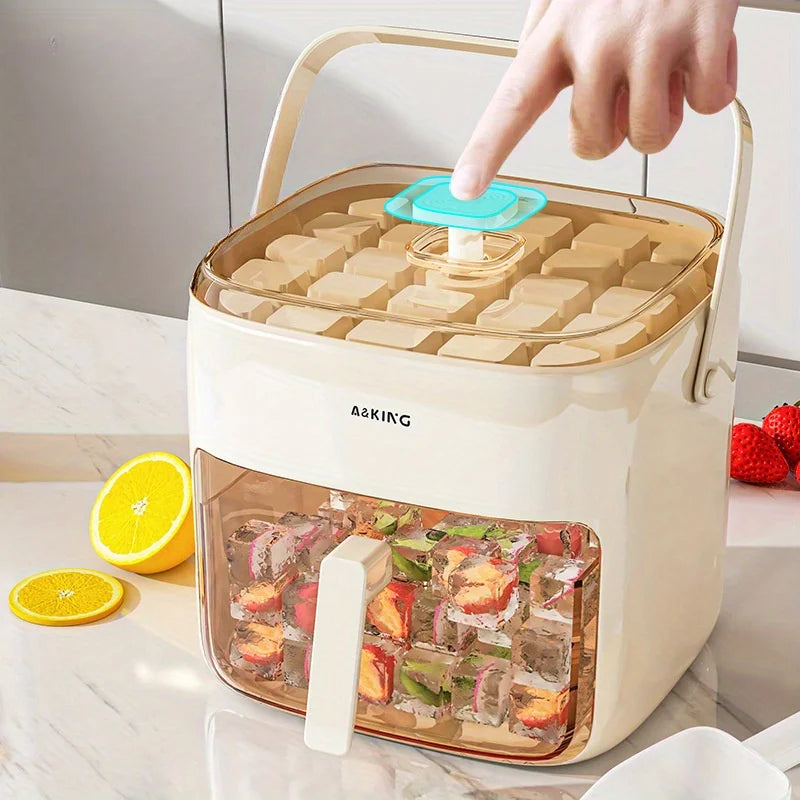 48-Cube Ice Maker Mold with Easy-Press Lid | Large Capacity
