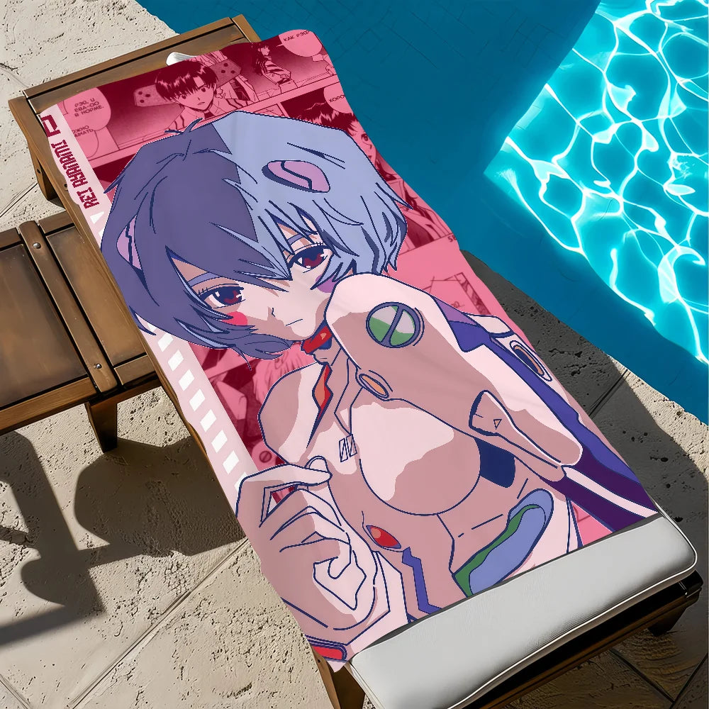 Rei EVA Anime Quick-Dry Beach Towel | Soft Microfiber Pool Towel Anime Beach Towel Peaceful Pleasures Health and Wellness z5 STJ70x140CM