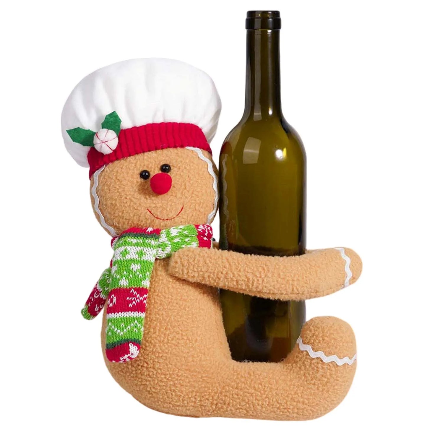 Gingerbread Man Christmas Tree Topper Attractive Design Wine Bottle Curtain Ornaments Suitable for Friends Family Gifts Peaceful Pleasures Health and Wellness Default