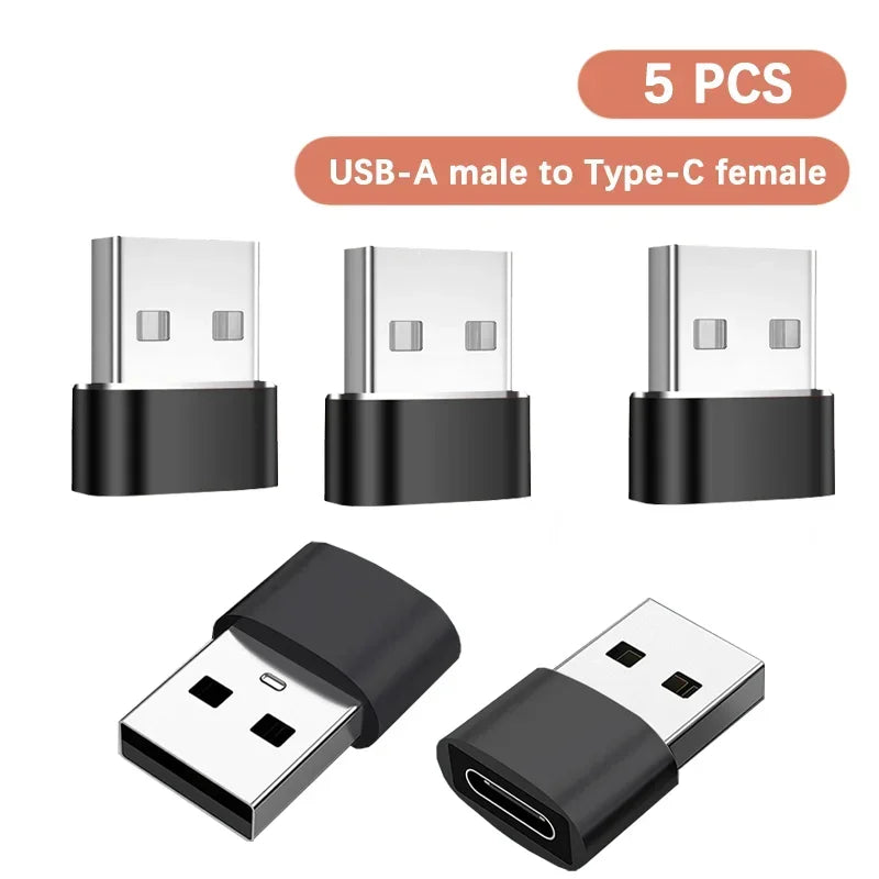 1-6PCS USB OTG Adapter USB Male to Type C Female Type-C Adapter Aluminum Alloy for Laptop Samsung Xiaomi 10 USB Adapter Peaceful Pleasures Health and Wellness 5 PCS