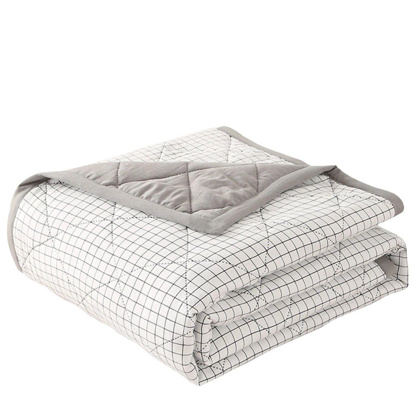 Summer Thin Comforter Soft Air-Conditioned Four Season Comforter Machine Washable Single Double Blanket Ultrasonic Quilted Quilt Peaceful Pleasures Health and Wellness White One Size