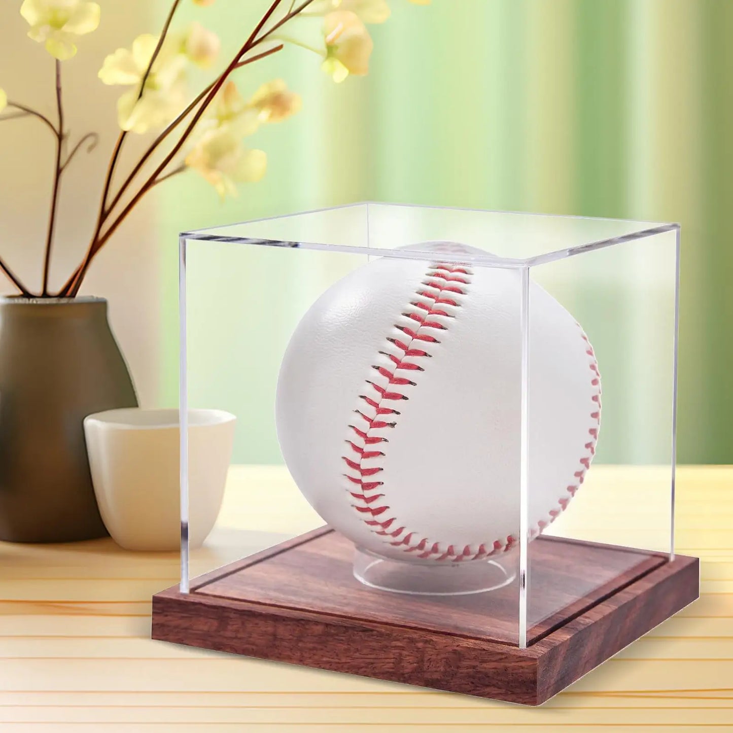 Clear Acrylic Baseball Display Case | Dustproof Countertop Box Collectible Display Case Peaceful Pleasures Health and Wellness