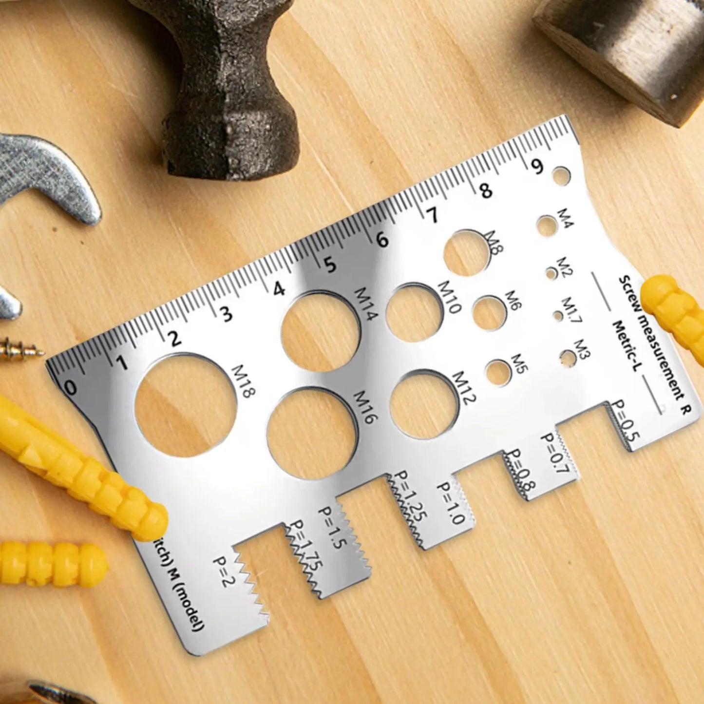 Stainless Steel Metric Thread Gauge | Screw Pitch Ruler Tool