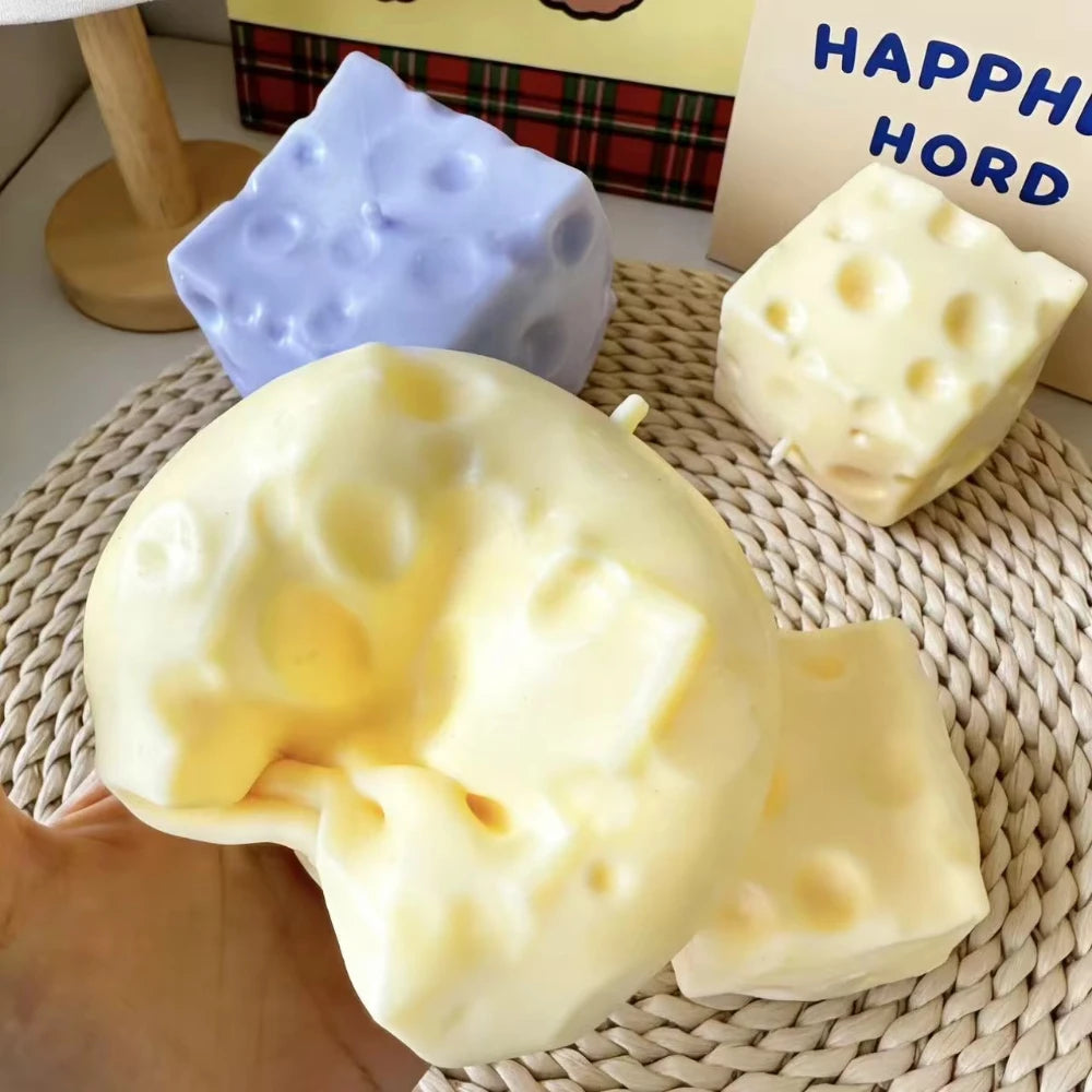 Jumbo Cheese Cube Stress Ball Big Cheese Shapeable Squeeze Ball Non-Bounce Fidget Toy ASMR Sensory Anti-Stress Festival Gift Peaceful Pleasures Health and Wellness