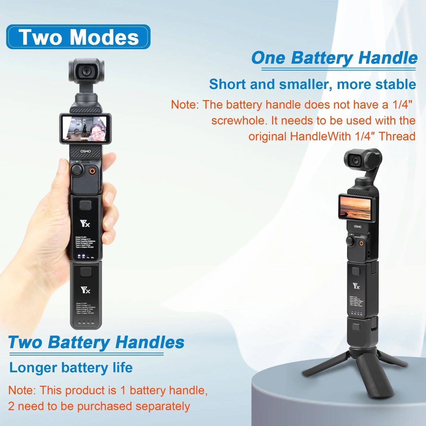 Handle For DJI Osmo Pocket 3 Camera Charger Increased Length Grip Accessory Compact And Lightweight For Easy Portability Peaceful Pleasures Health and Wellness
