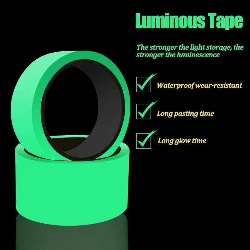 5M Fluorescent Glow in Dark Tape, Night Vision Adhesive Stickers for Home Warning Party, Double Sided Luminous Tape for Useful Peaceful Pleasures Health and Wellness