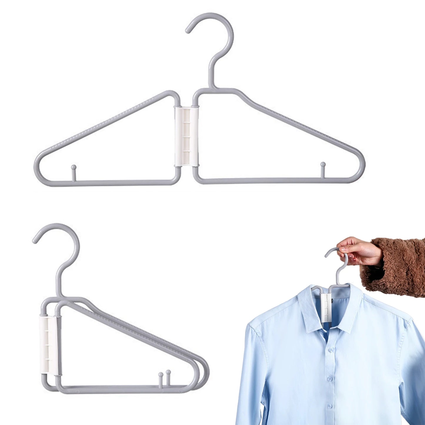 Portable Folding Hangers Household Multifunctional Anti-slip Hanger Practical Gifts for Families Friends Peaceful Pleasures Health and Wellness B 1pcs
