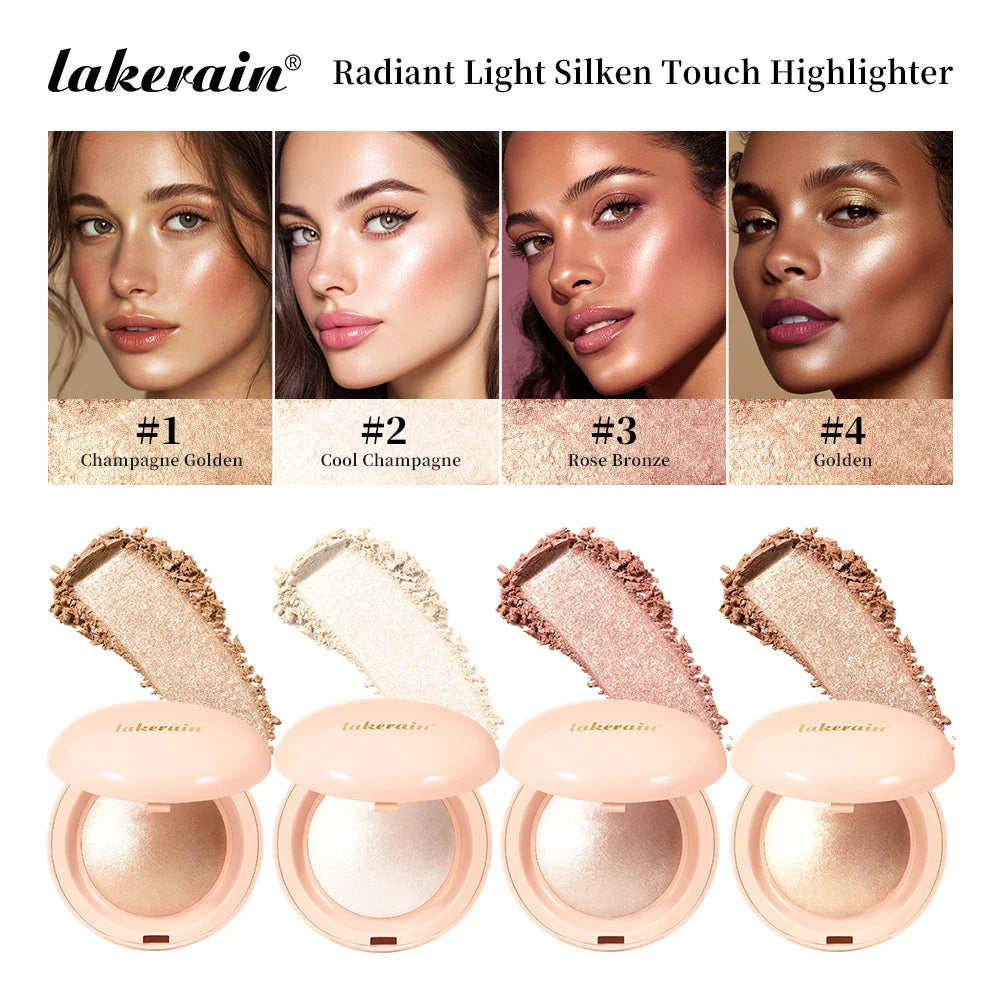ibcccndc Baked Shimmer Highlighter Powder – 4 Shades, Waterproof