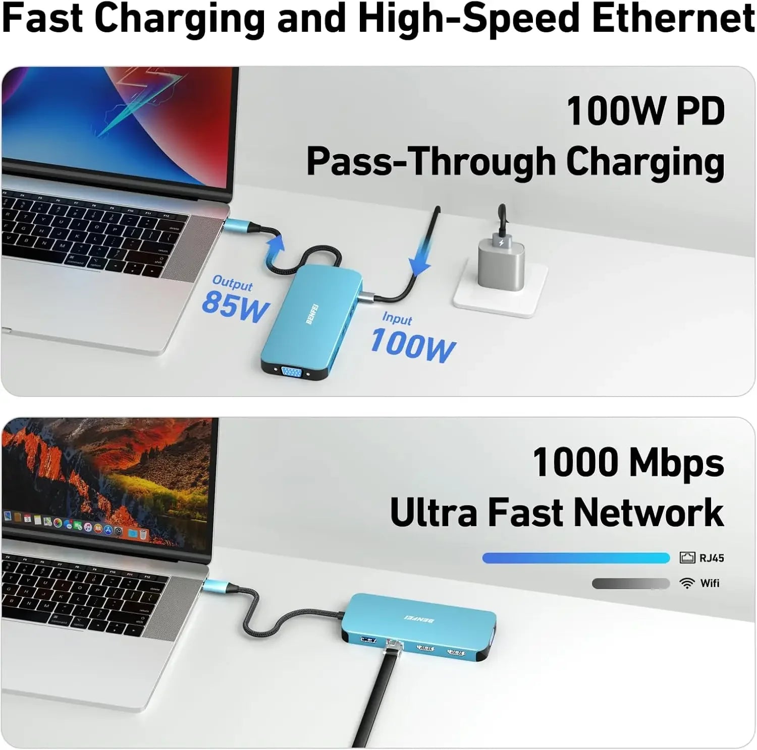 11-in-1 USB C Hub with Triple Display, Dual HDMI, VGA, 3 USB 3.0 Ports, Ethernet, PD Charging for MacBook XPS Surface Peaceful Pleasures Health and Wellness