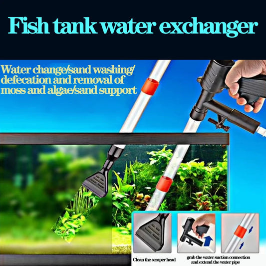 Aquarium Water Changer,6 in 1 Aquarium Vacuum Cleaner,Pneumatic Aquarium Water Changer,Multi-functional Aquarium Algae Scraper Peaceful Pleasures Health and Wellness