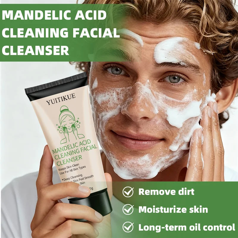 YUITIKUE Facial Cleanser 60g - Mandelic Acid Formula, Gentle Deep Cleansing, Moisturizes & Controls Oil Peaceful Pleasures Health and Wellness