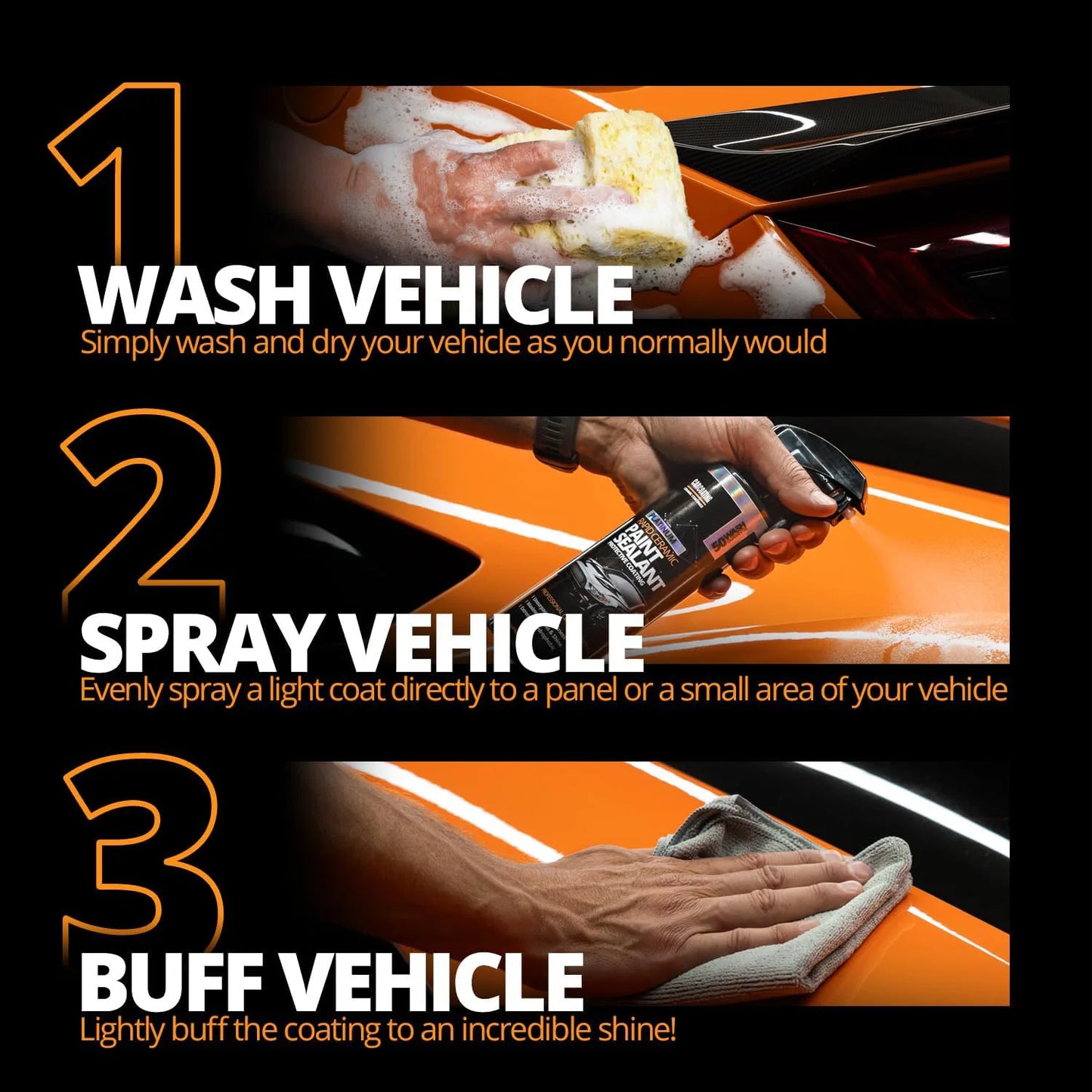 Platinum Rapid Ceramic Paint Sealant Spray Maximum Gloss Shine Extremely Hydrophobic Unmatched Slickness Ceramic Spray Coating Peaceful Pleasures Health and Wellness
