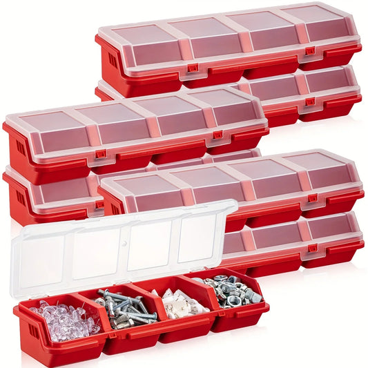 4-Grid Transparent Stackable Parts & Screw Storage Box Parts Storage Box Oasis Select