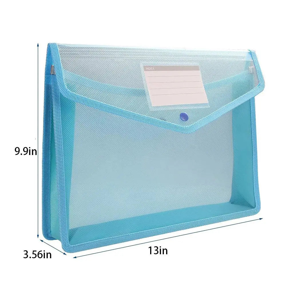 Portable Storage For School Home Work Office Plastic Snap Button File Bags Stationery Cases Folders Organizers File Envelopes Peaceful Pleasures Health and Wellness
