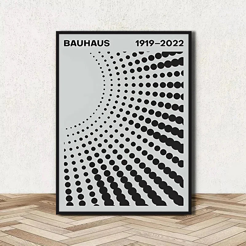 Abstract BAUHAUS art poster, line geometric pattern canvas art painting used for room wall and living room decoration, framel Peaceful Pleasures Health and Wellness DD08-15 20x30cm