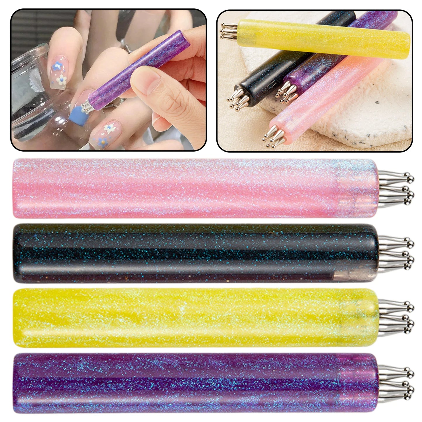 5-Petal Flower Nail Art Dotting Pen | Multi-Head DIY Manicure Tool