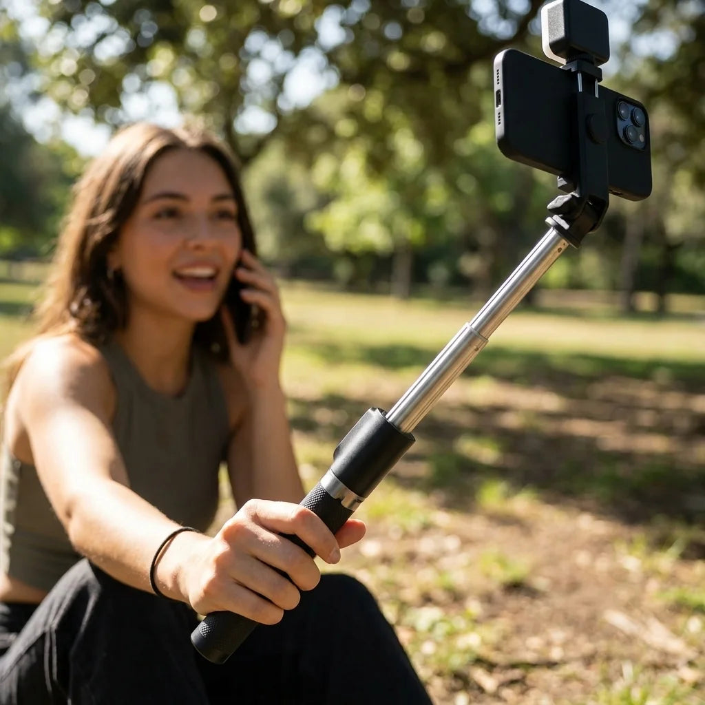 Selfie Stick Tripod Bluetooth, 104cm Extendable Aluminum Phone Tripod Stand, 360° Rotation Wireless Remote, Portable Mini Selfie Peaceful Pleasures Health and Wellness
