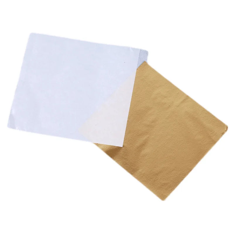 100/300 Sheets Imitation 24K Gold Foil Leaf for Crafts & Cake Decor