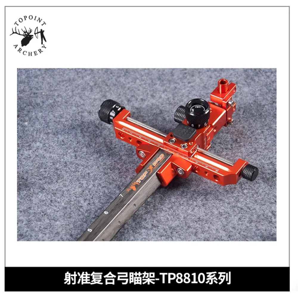 Topoint Compound Bow Sight TP8810 Archery Carbon Bar 1 Pin Aluminum