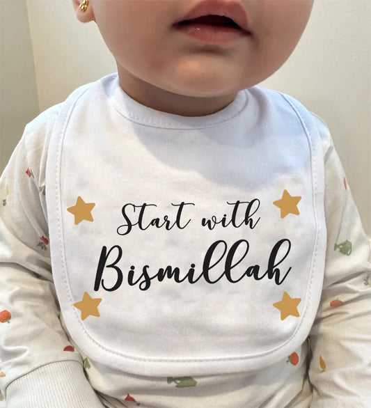 Bismillah Baby Bib | Islamic Muslim Baby Shower Gift Baby Bib Peaceful Pleasures Health and Wellness
