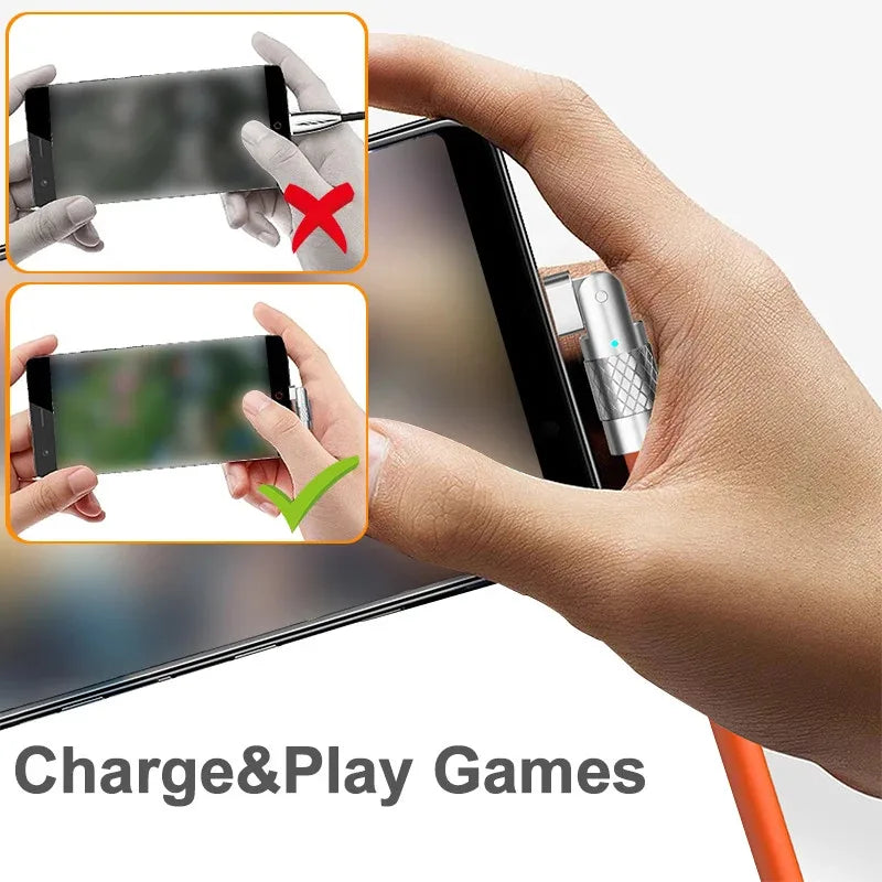 120W USB-C Fast Charging Cable | 180° Elbow Gaming Charger