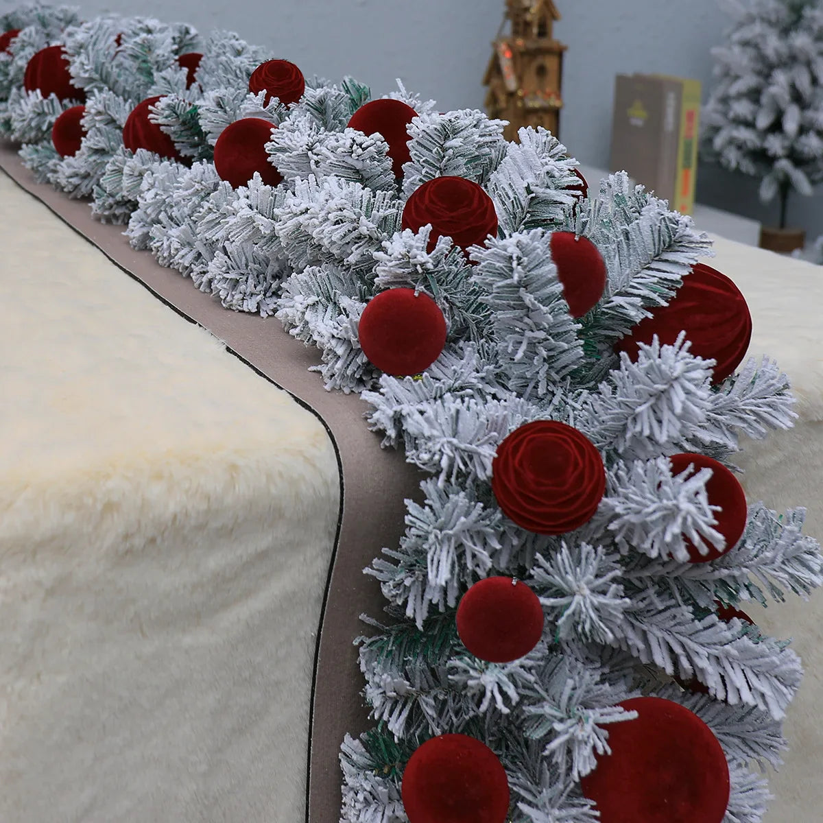 Lifelike Christmas Rattan Garland | Snowfall Holiday Decoration
