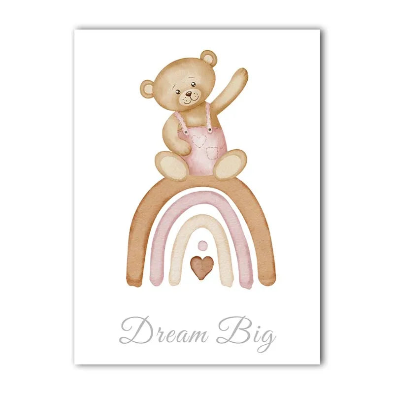 Teddy Bear Canvas Print – Nursery & Kids Room Wall Art Poster Canvas Wall Art Print Peaceful Pleasures Health and Wellness 02 50x70cm NoFrame China Mainland