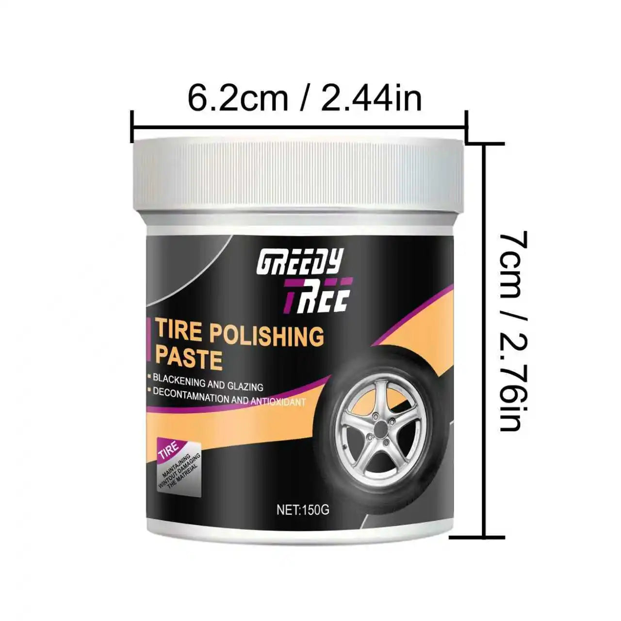 Black Enamel Tire Polish Paste – Quick-Dry Shine Restorer