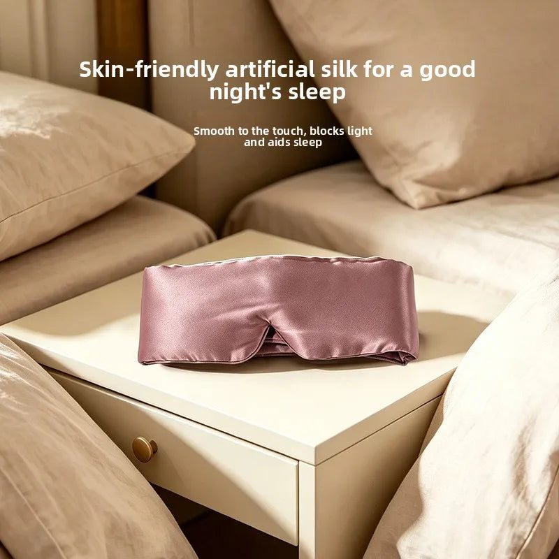 Silk Feel Sleep Mask – Embroidered Floral Light Blocking Eye Cover