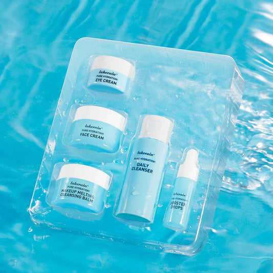 Travel Mini Skincare Set – Cleanser, Serum, Moisturiser & Eye Cream Travel Skincare Set Oasis Select