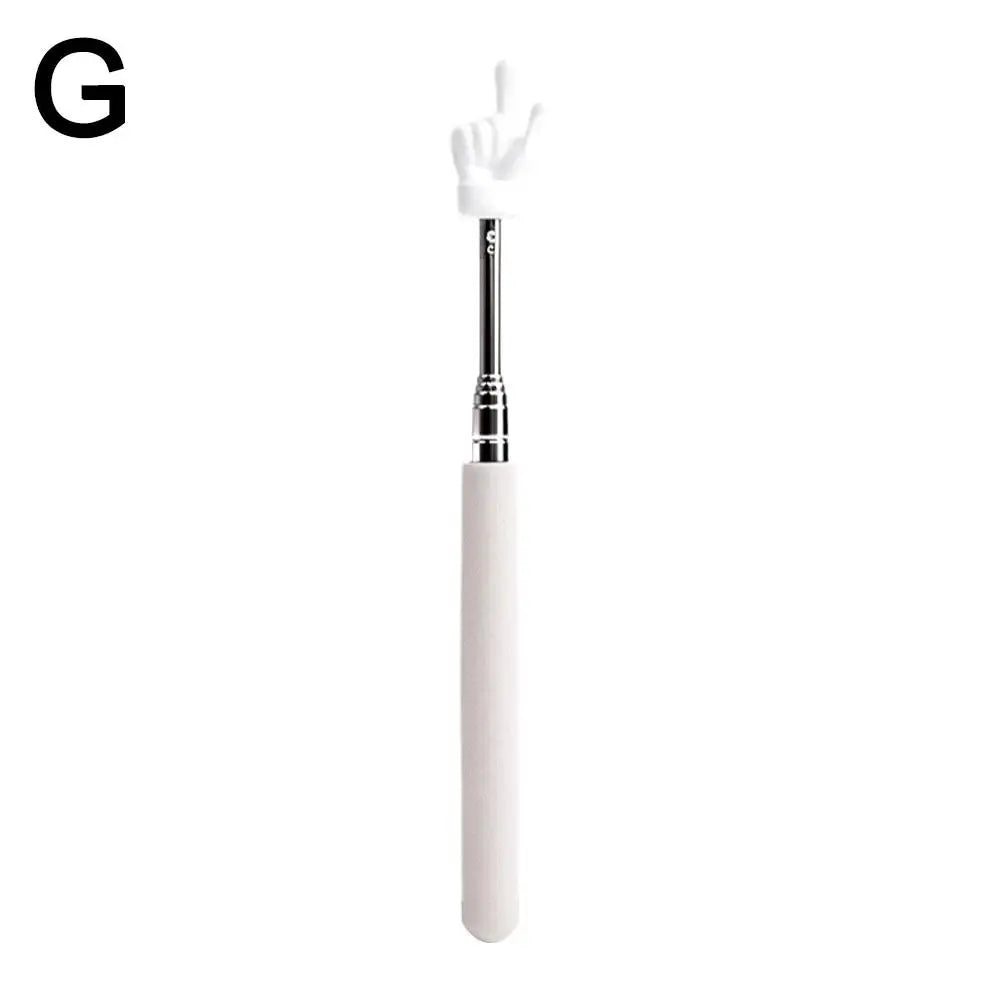 Colorful Finger Design Retractable Teacher Pointer Anti-slip Handle Teaching Guide Pointer Teaching Stick Whiteboard Pointer Peaceful Pleasures Health and Wellness G