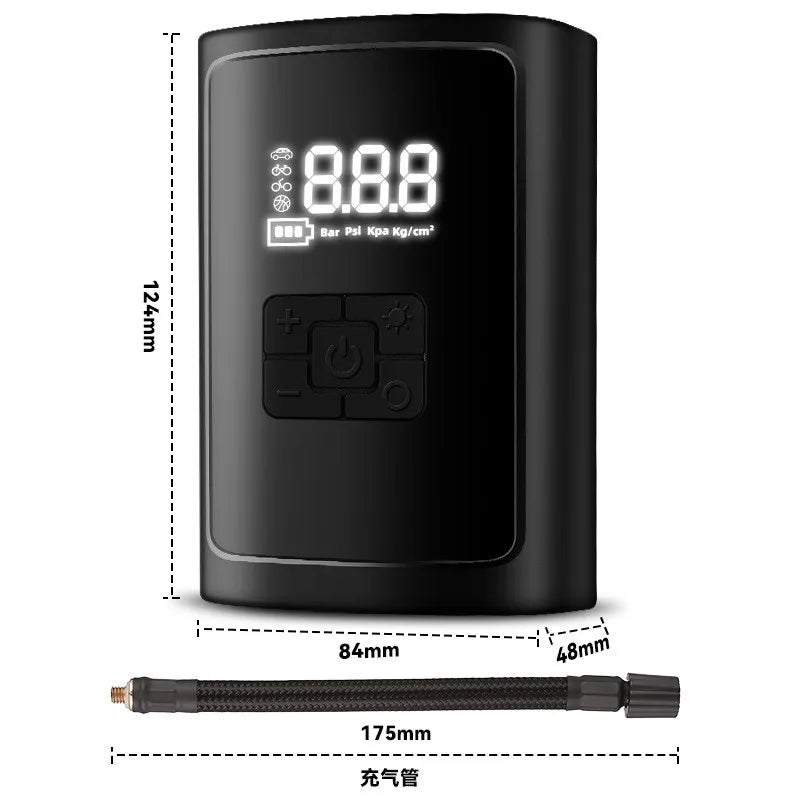 A36T-Portable Wireless Air Pump For Car Tires, Bikes - 120W, 12V, 10A With Digital Display And LED Light Peaceful Pleasures Health and Wellness