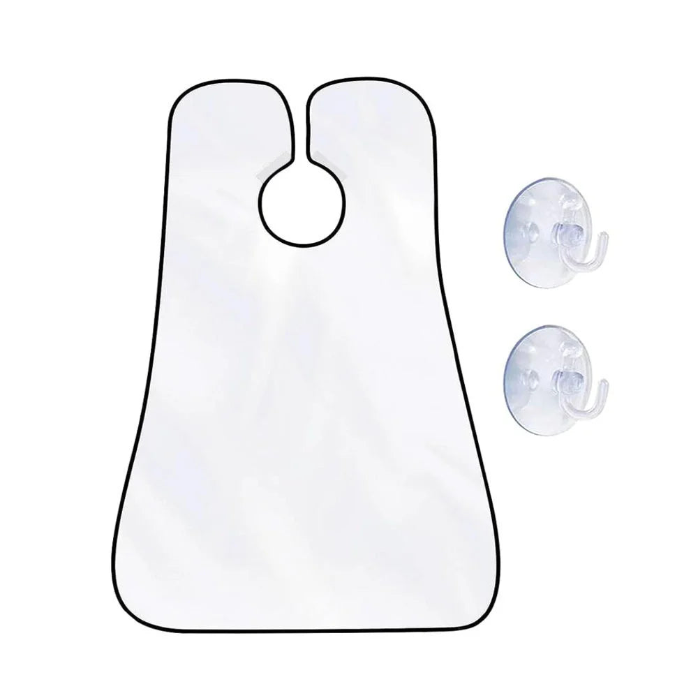 Shaving Men's Shave Beard Apron Shaving Cloth Belt Transparent Suction Cup Care Cleaning Beard Shave Apron Men's Gift Peaceful Pleasures Health and Wellness white