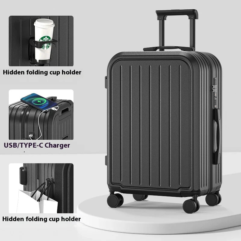 Pastel Color 20/22/24/26/28 Inch Carry On Luggage Set, 2-Piece Lightweight Spinner Suitcase, Girls' Matching Travel Bags Peaceful Pleasures Health and Wellness Black 20 inch