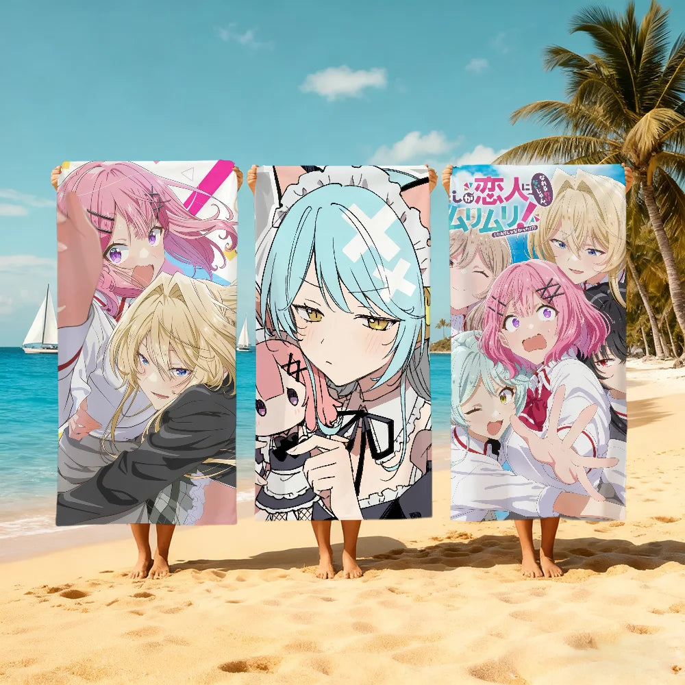 Anime Quick-Dry Beach Towel – Soft Pool Towel for Travel & Gym Anime Beach Towel Peaceful Pleasures Health and Wellness