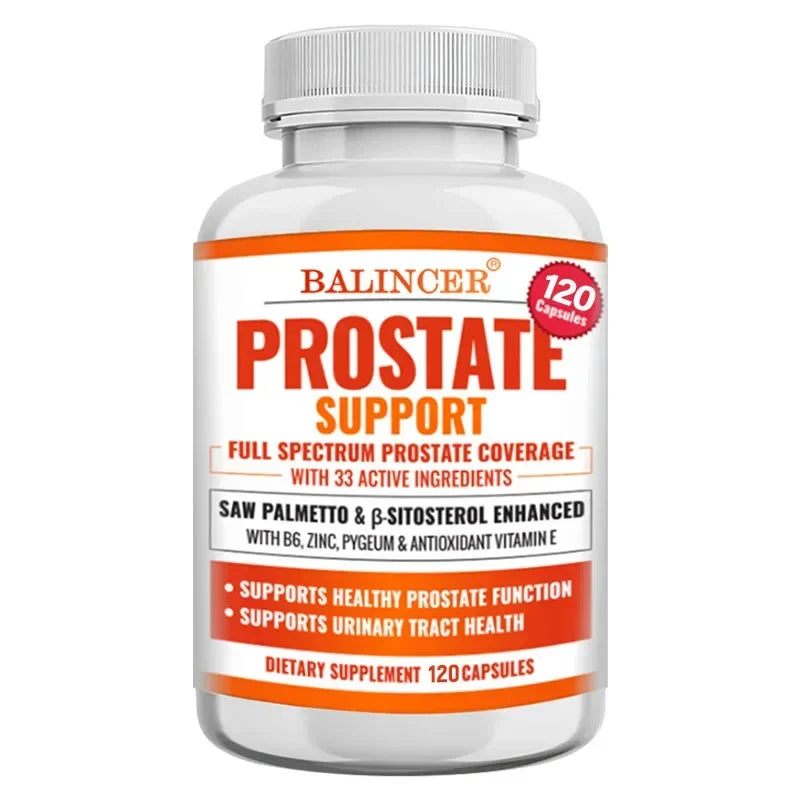 Beta-Sitosterol Saw Palmetto Capsules for Men's Prostate Health Vitamins Supports Hair Growth Men's Health Urinary Tract Health Peaceful Pleasures Health and Wellness 120 count-1 bottle