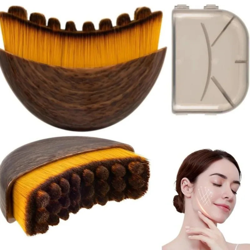 Walnut Lymphatic Facial Brush – Contour & Anti-Puffiness Tool Facial Massage Brush Peaceful Pleasures Health and Wellness