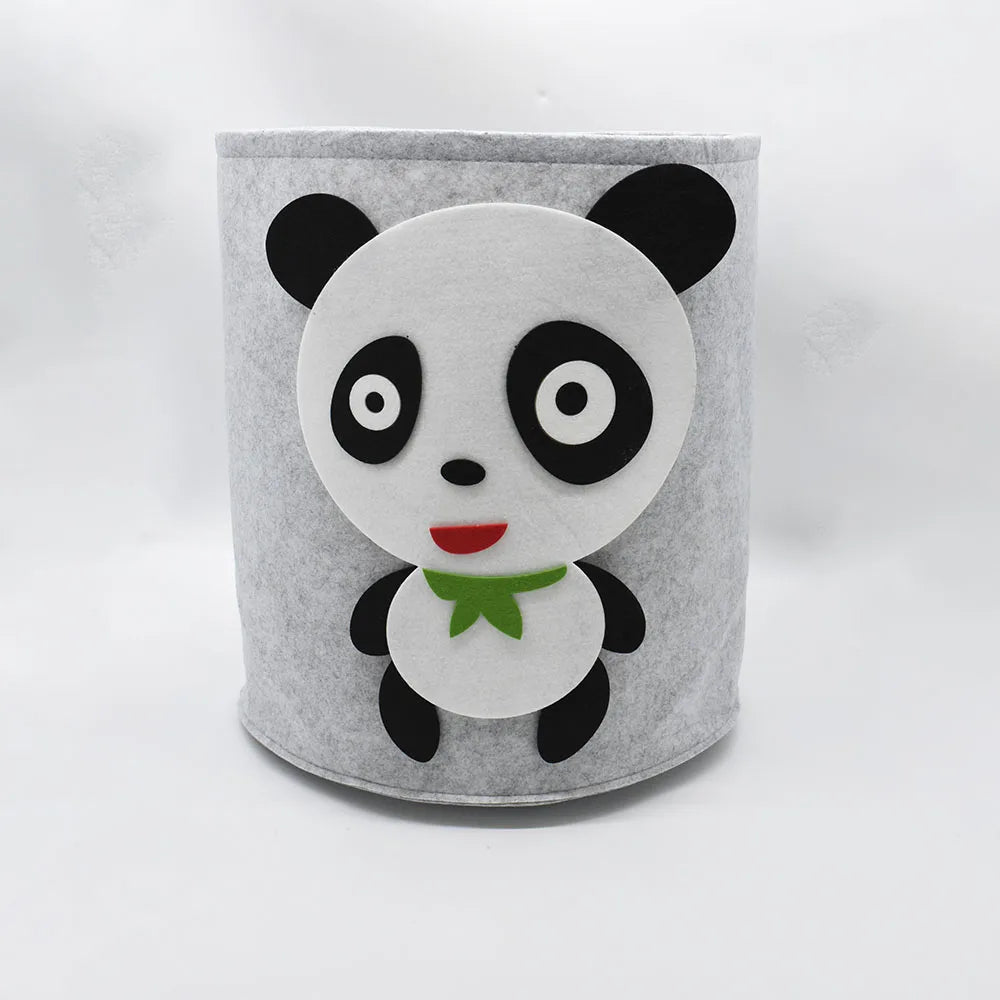 Felt Cartoon Toy Storage Basket – Kids Nursery Hamper Organizer