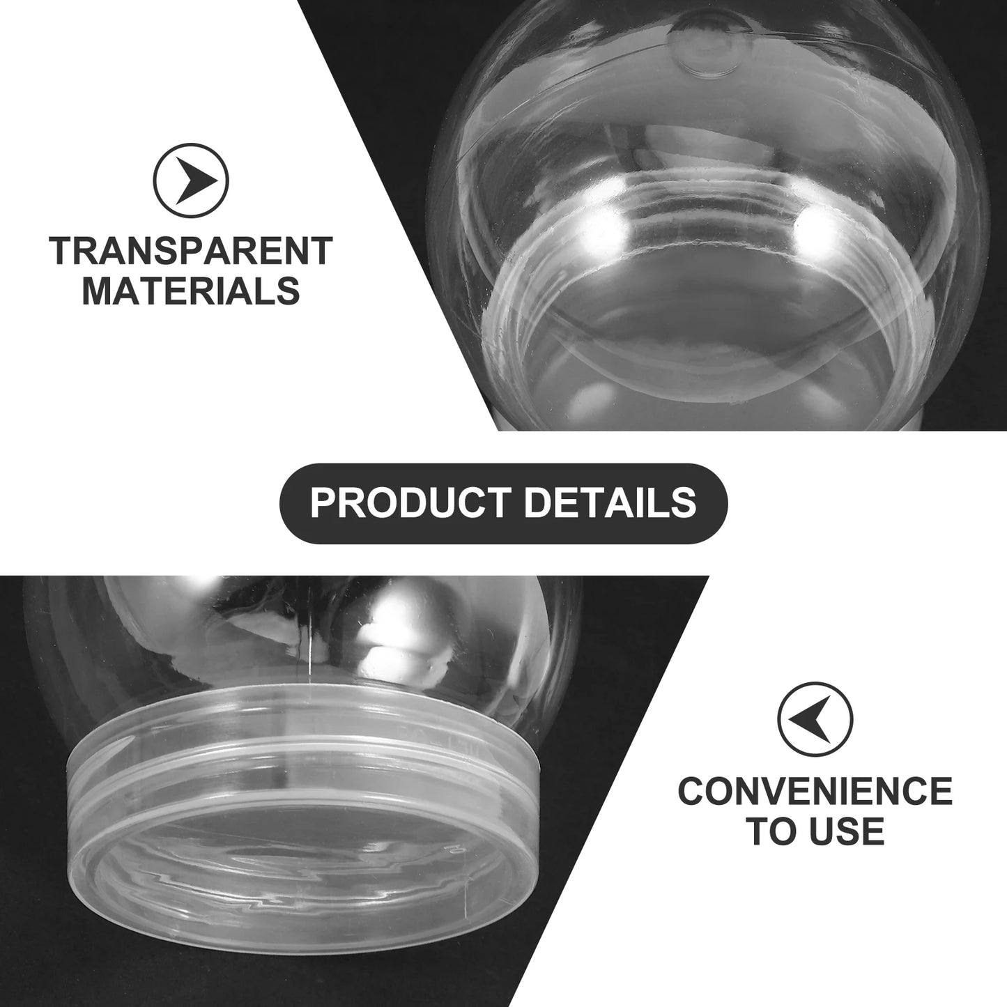 10pcs Snow Accessories High Transparent DIY Water Globe Craft Making Kit Christmas Party Decoration Clear Shape Globe Diy Peaceful Pleasures Health and Wellness