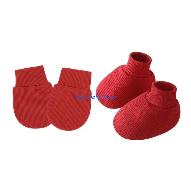 Baby Anti-Scratch Gloves & Socks Set | Newborn 0–6 Months